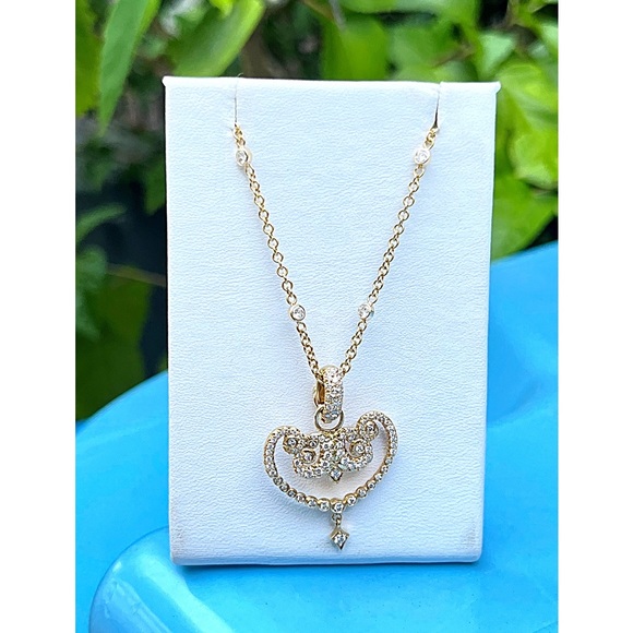 Erica Courtney Diamond Heart Pendant Only 18k, Couture Collection, Preowned, - Picture 4 of 10